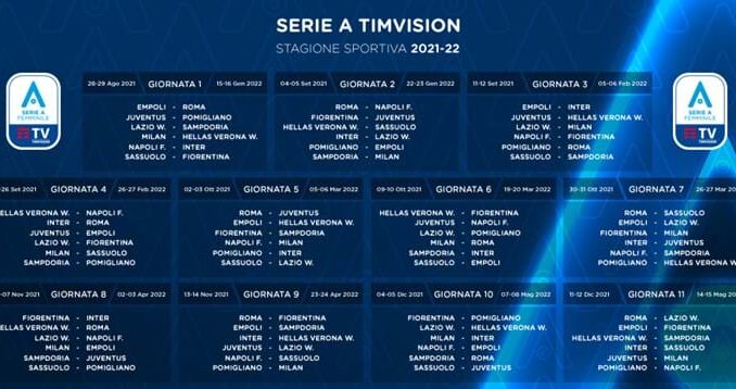 Svelato il calendario della prima fase della Serie A TIM: alla 2ª giornata  Juve-Inter e Roma-Milan